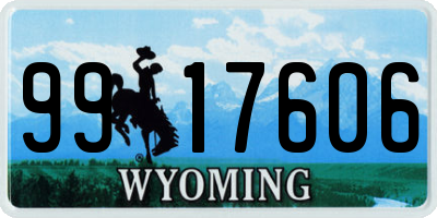 WY license plate 9917606