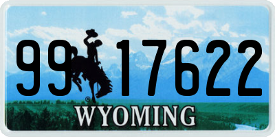 WY license plate 9917622