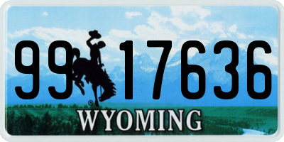 WY license plate 9917636