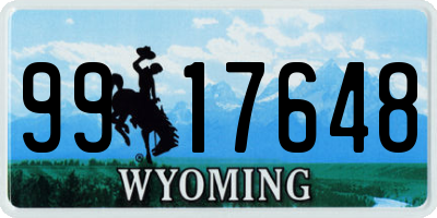 WY license plate 9917648