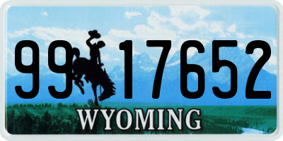 WY license plate 9917652
