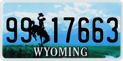 WY license plate 9917663