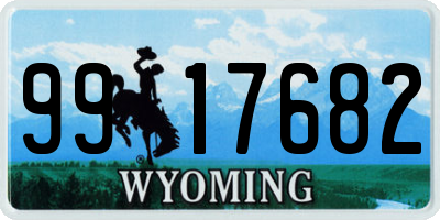 WY license plate 9917682