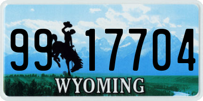 WY license plate 9917704