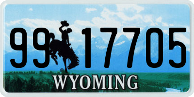 WY license plate 9917705