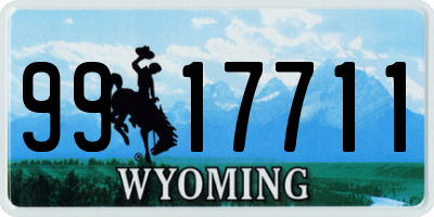 WY license plate 9917711