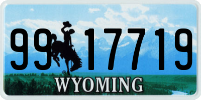 WY license plate 9917719