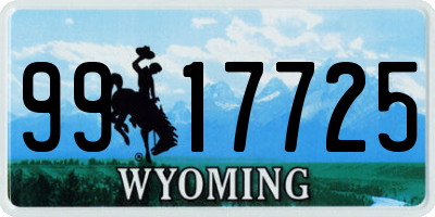 WY license plate 9917725