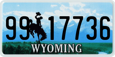 WY license plate 9917736