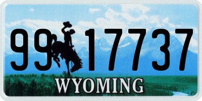 WY license plate 9917737