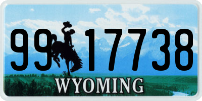 WY license plate 9917738