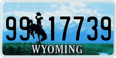 WY license plate 9917739