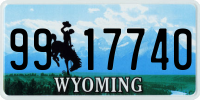 WY license plate 9917740
