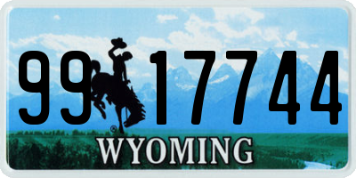 WY license plate 9917744