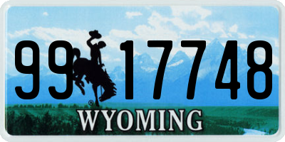 WY license plate 9917748