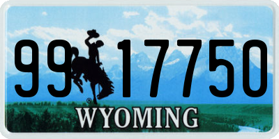 WY license plate 9917750