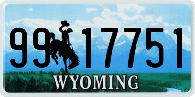 WY license plate 9917751