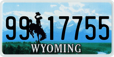 WY license plate 9917755