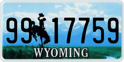 WY license plate 9917759
