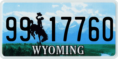 WY license plate 9917760