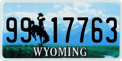 WY license plate 9917763