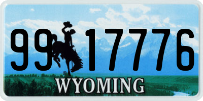 WY license plate 9917776