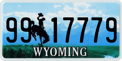 WY license plate 9917779