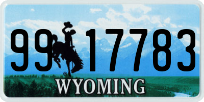 WY license plate 9917783
