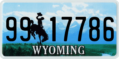 WY license plate 9917786