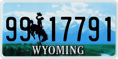 WY license plate 9917791