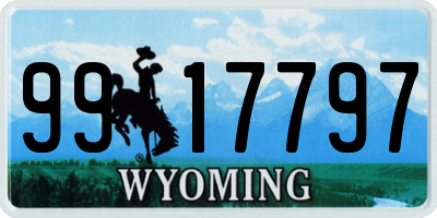 WY license plate 9917797