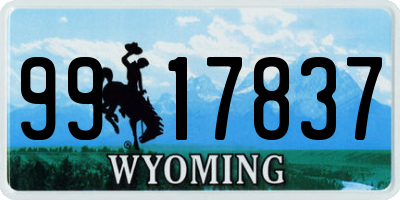 WY license plate 9917837