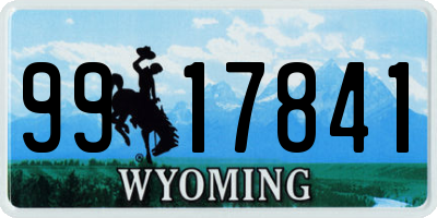 WY license plate 9917841