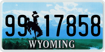 WY license plate 9917858