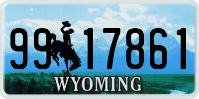 WY license plate 9917861