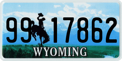 WY license plate 9917862
