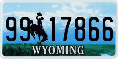 WY license plate 9917866