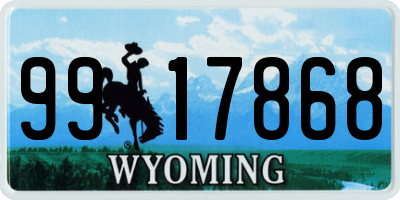 WY license plate 9917868