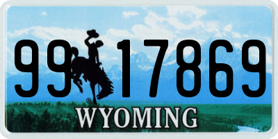 WY license plate 9917869