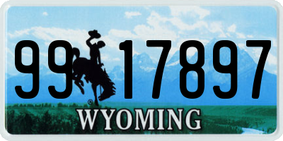 WY license plate 9917897