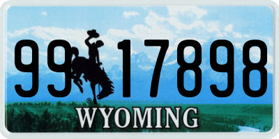 WY license plate 9917898