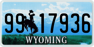 WY license plate 9917936