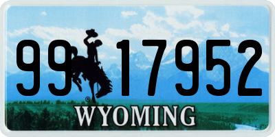 WY license plate 9917952