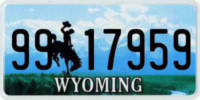 WY license plate 9917959