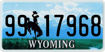 WY license plate 9917968