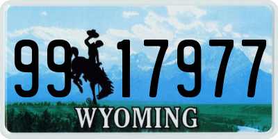 WY license plate 9917977