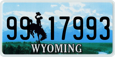 WY license plate 9917993