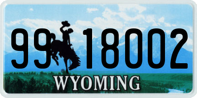 WY license plate 9918002