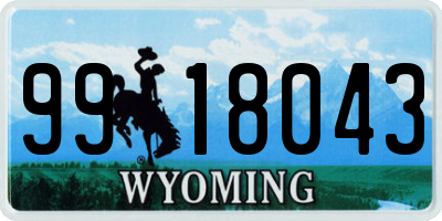 WY license plate 9918043