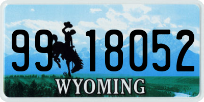 WY license plate 9918052